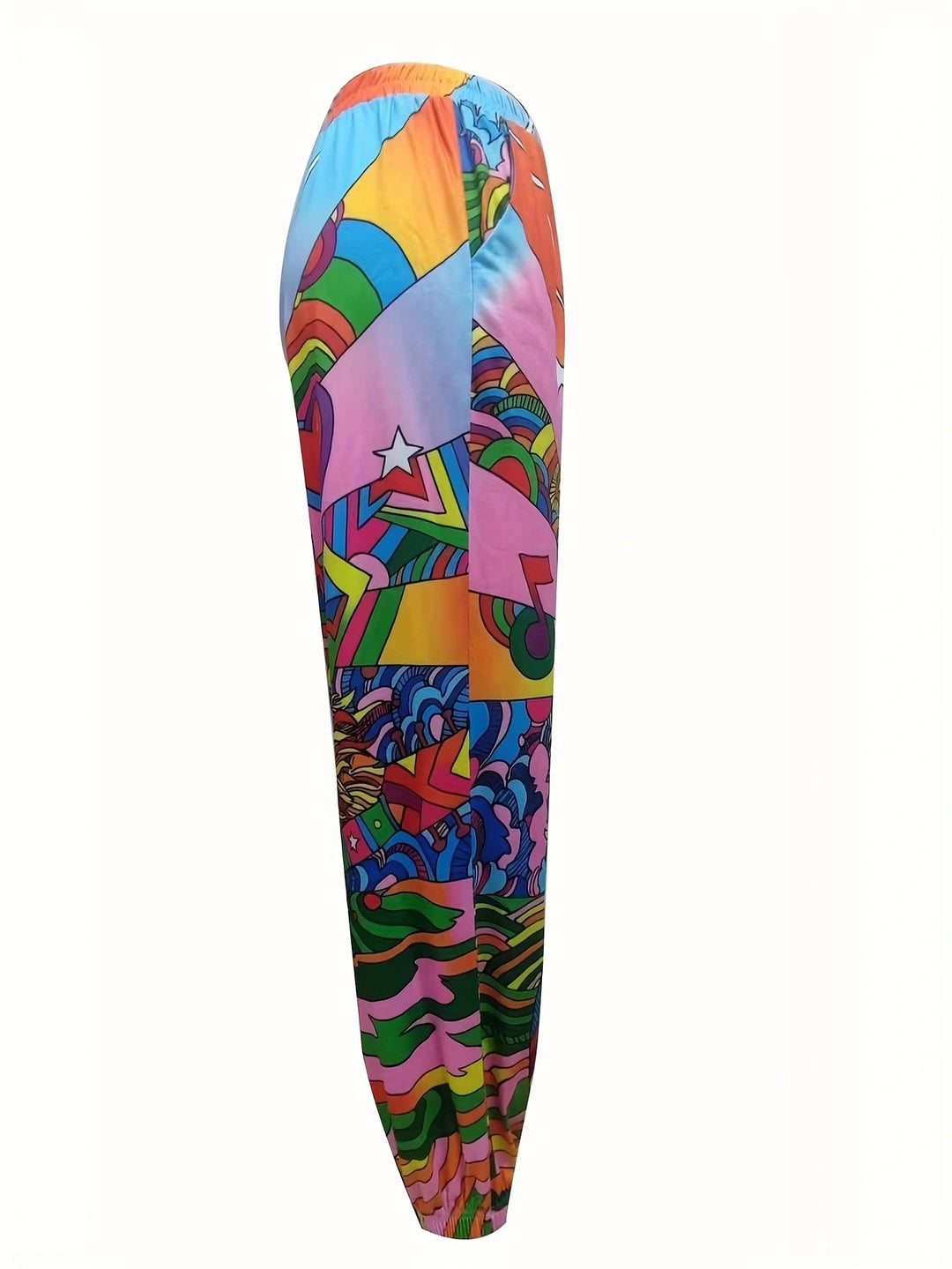Damen Bequeme Freizeithose mit buntem Grafikdesign Drune