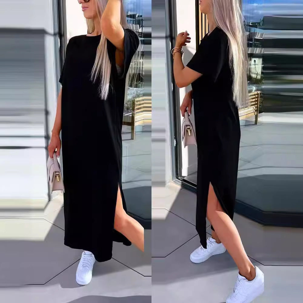 Frauen Freizeit Maxi Kleid Drune