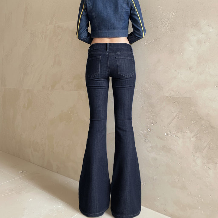 Damen Flared-Jeans mit stark ausgestelltem Schlag und figurbetonter Hüftpassform Drune