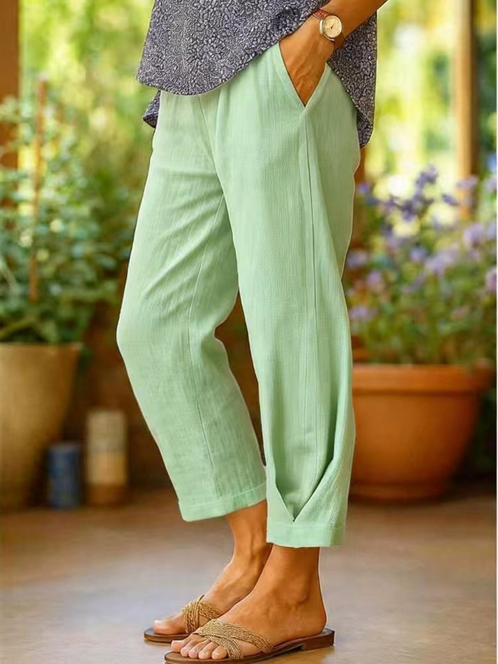 Damen Weite Leinenhose Drune