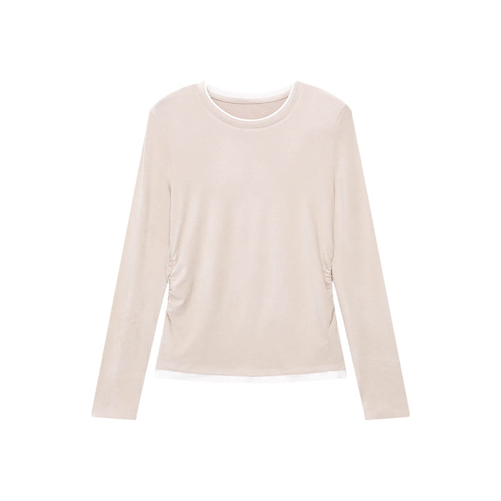 Damen lässiger Langarmshirt aus hochwertiger Baumwolle Drune