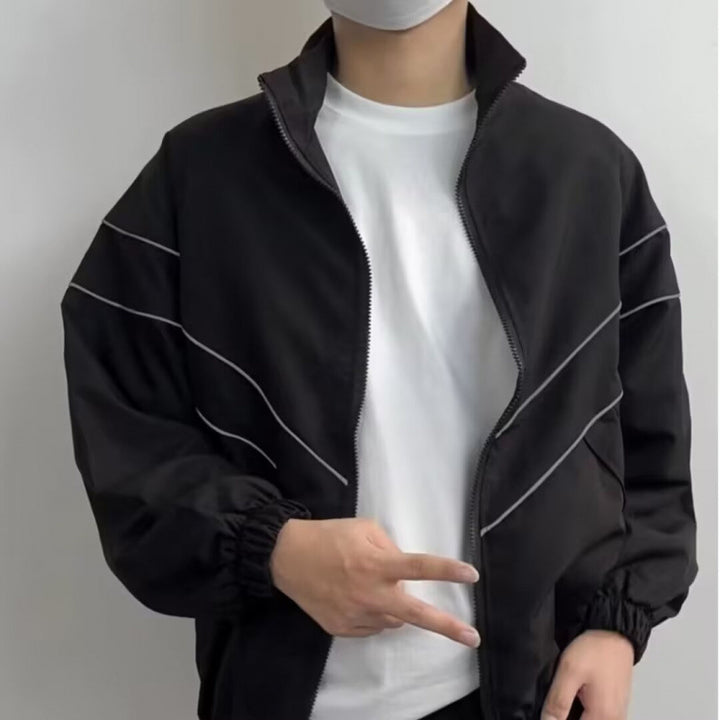 Unisex Sportliche Windjacke mit hohen Kragen und reflektierenden Akzenten Drune