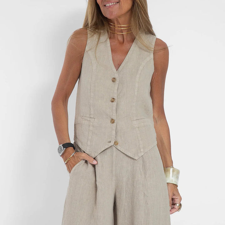 Damen Leinenweste im eleganten Design Drune