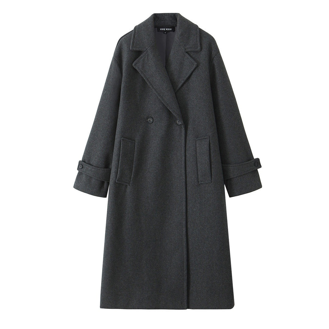 Damen 90+ doppelreihiger Wollmix-Mantel mit Oversize-Schnitt und Reverskragen Drune