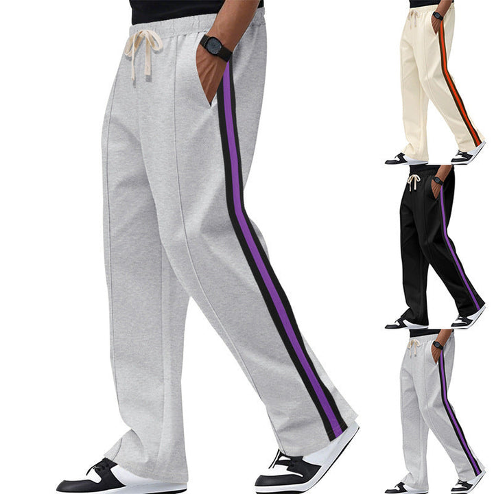 Herren Freizeitliche Sporthose im urbanen Stil mit kontrastierenden Streifen Drune