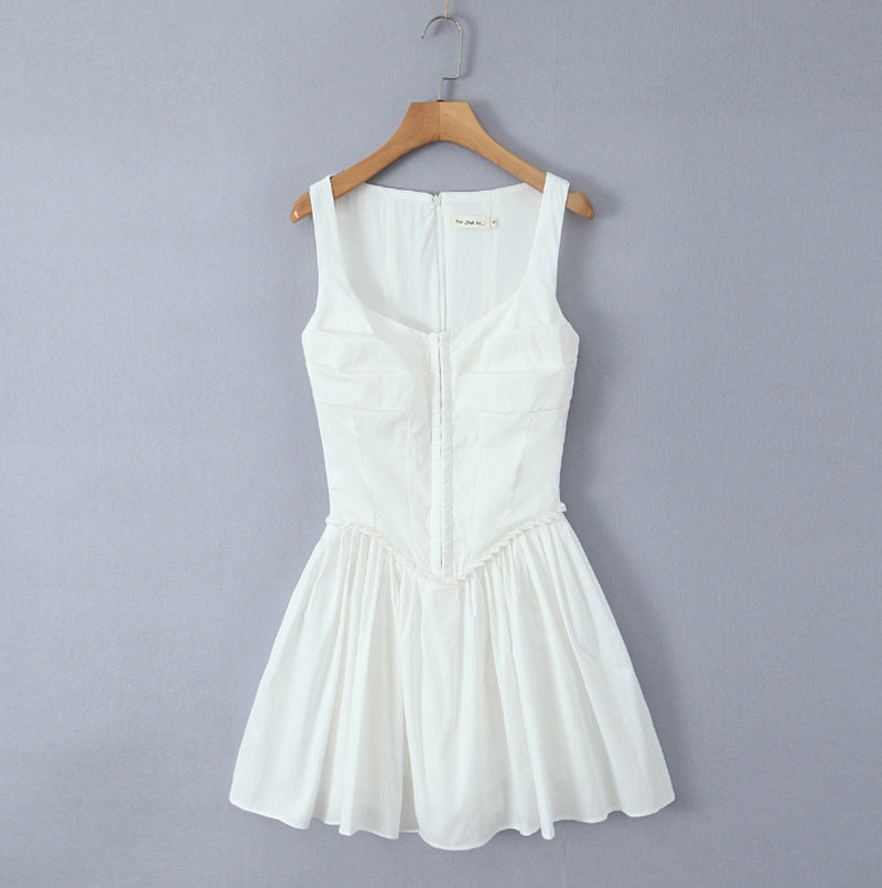 Damen modisches Sommerkleid mit taillierter Silhouette und durchgehenden Knöpfen Drune