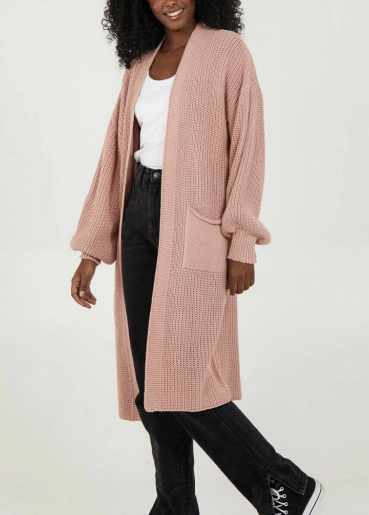 Damen Großer Strickcardigan mit luftiger Silhouette und voluminösen Ärmeln Drune