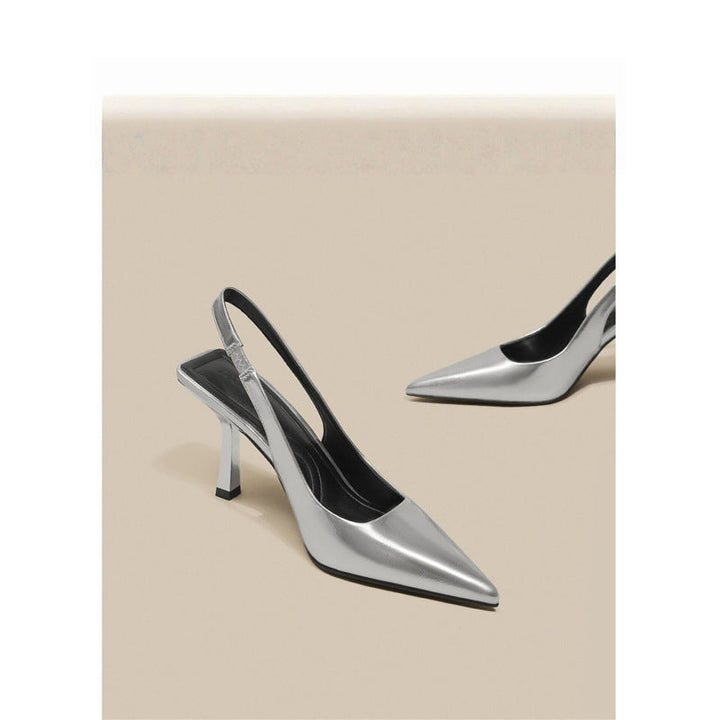 Damen Slingback High Heel Pumps mit elegantem metallic Finish Drune