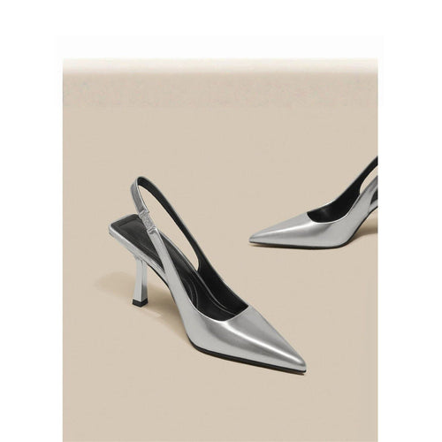 Damen Slingback High Heel Pumps mit elegantem metallic Finish Drune