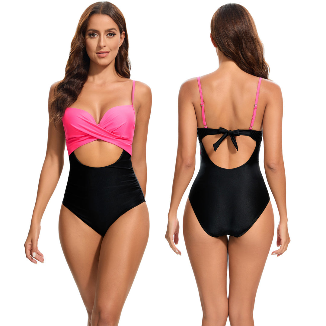 Damen Modischer Einteiler Badeanzug mit Cut-Out-Details Drune