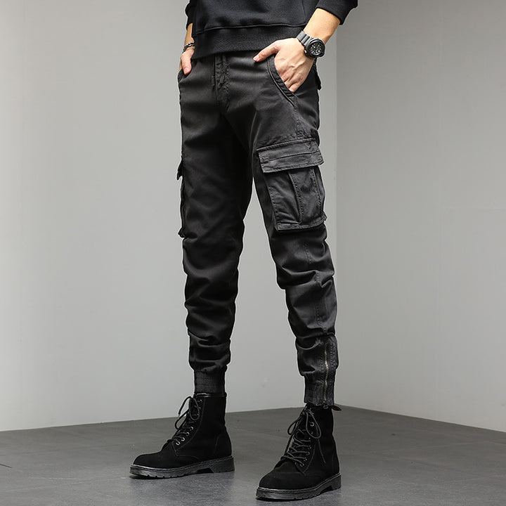 Herren Tapered Utility-Cargo-Jogger mit Tunnelzugbund, verstärkten Kniepartien & Mehrfach-Taschen Drune