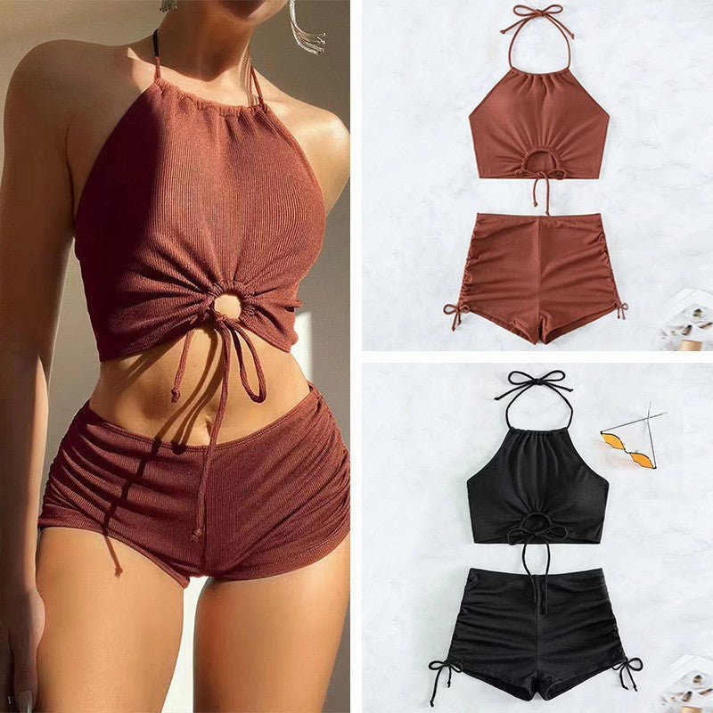 Damen Freizeit-Bikini-Set mit Raffungen Drune