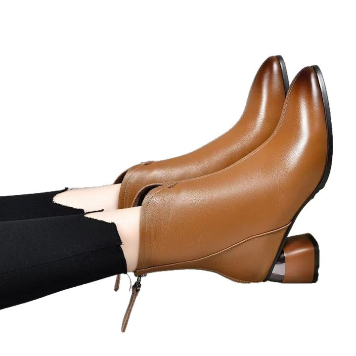 Damen Elegante Ankle Boots mit Glanz-Detail Drune