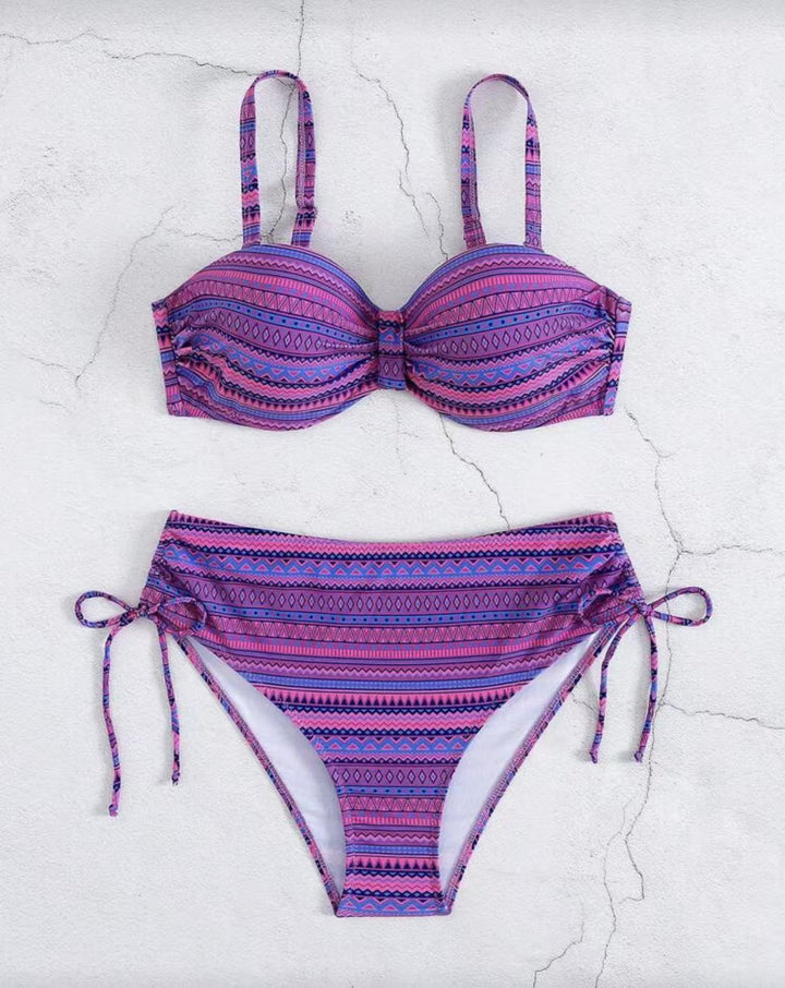 Damen Bikini-Set mit modischem Wickel-Detail und anpassbarem Bund Drune