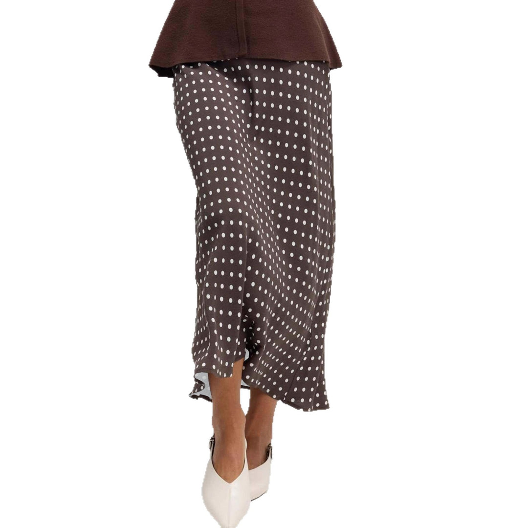 Damen Fließender Maxirock mit Polka-Dots Drune