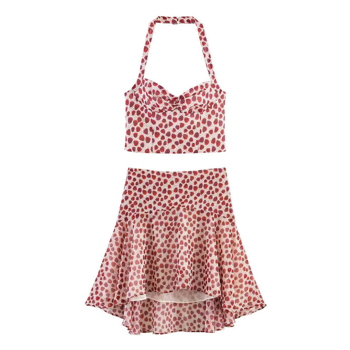 Damen Crop-Top im fruchtigen Design mit elegantem Wickelverschluss Drune
