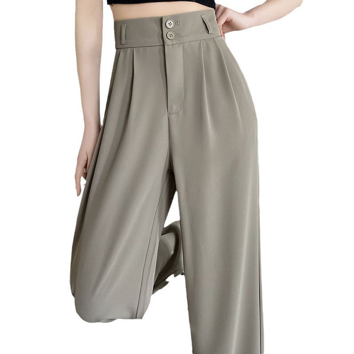 Damen klassische Taillenhose mit elegantem Faltenwurf Drune