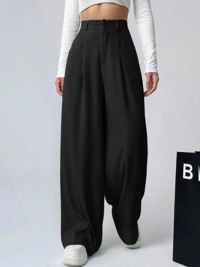 Damen Weite Bundfaltenhose Drune