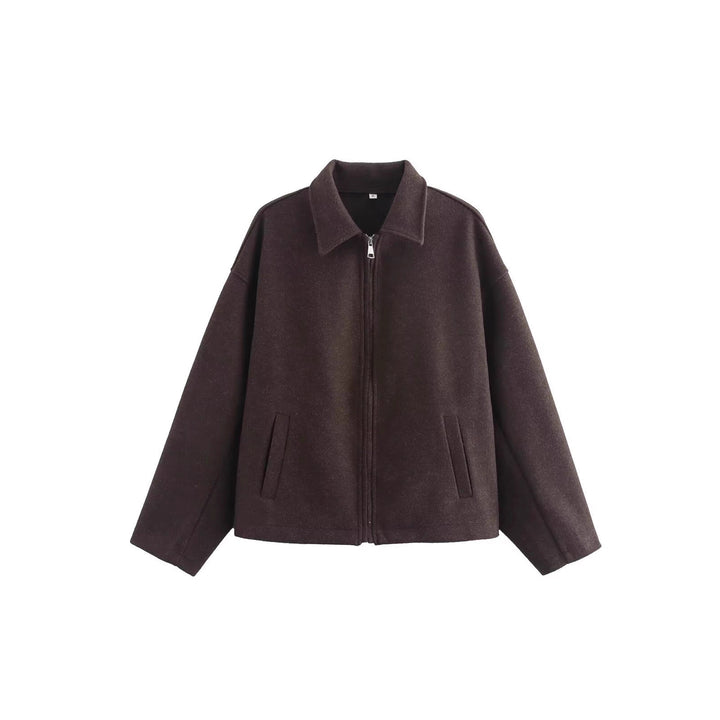 Damen lässige Fleecejacke mit hohem Kragen und innenliegendem Taschen Drune
