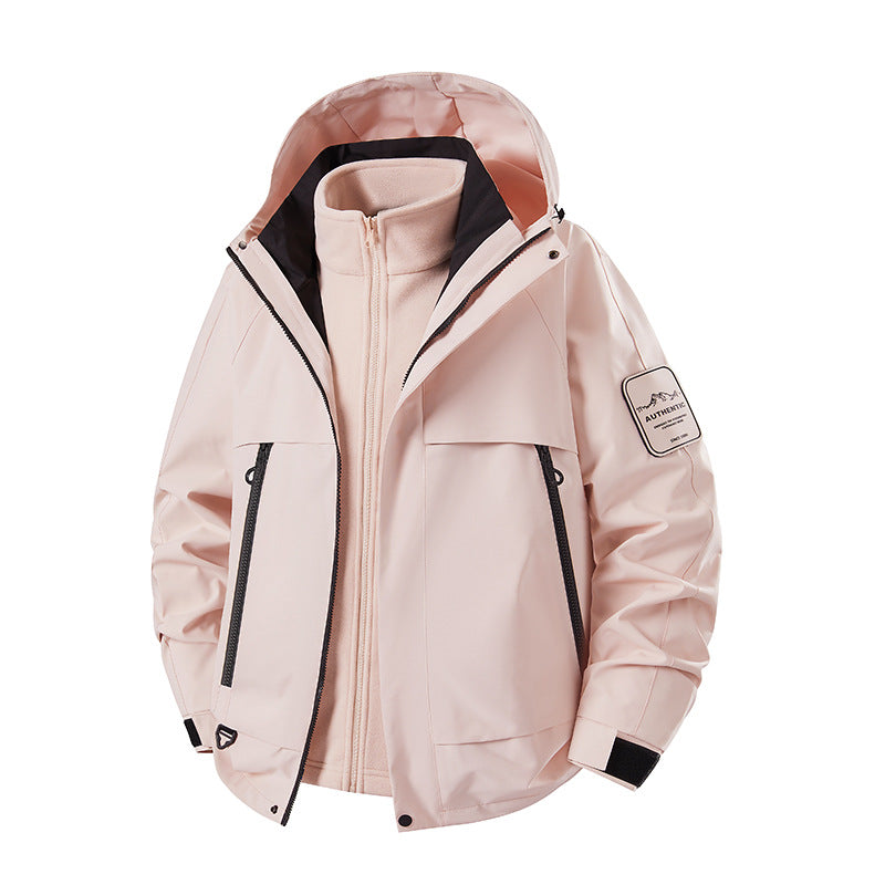 Herren multifunktionale Wasserfeste Softshell-Regenjacke mit abnehmbarer Fleece-Innenjacke Drune
