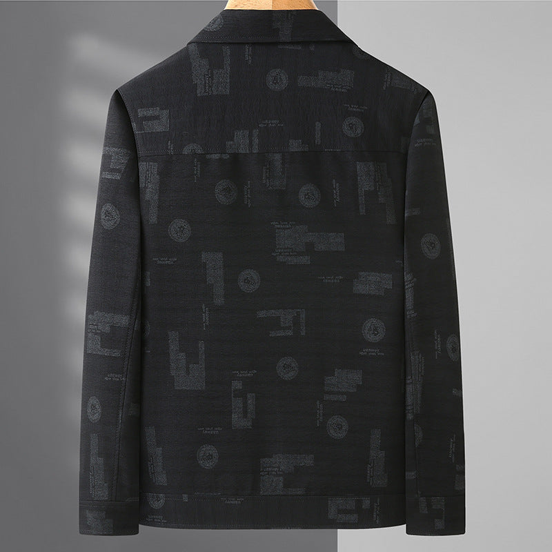 Herren Leichtes strukturiertes Overshirt mit aufgesetzten Pattentaschen und dezentem Allover-Print Drune