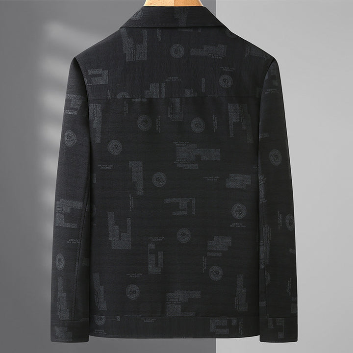 Herren Leichtes strukturiertes Overshirt mit aufgesetzten Pattentaschen und dezentem Allover-Print Drune