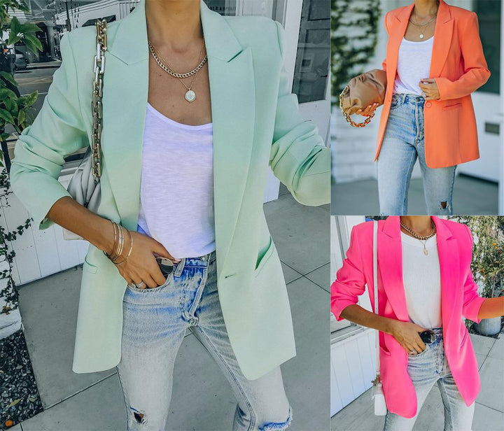 Damen Eleganter Blazer mit strukturiertem Schnitt Drune