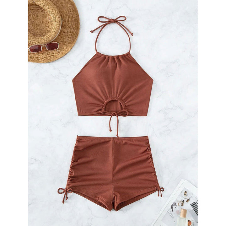 Damen Sportliches Bikini-Set mit modischer Raffung Drune