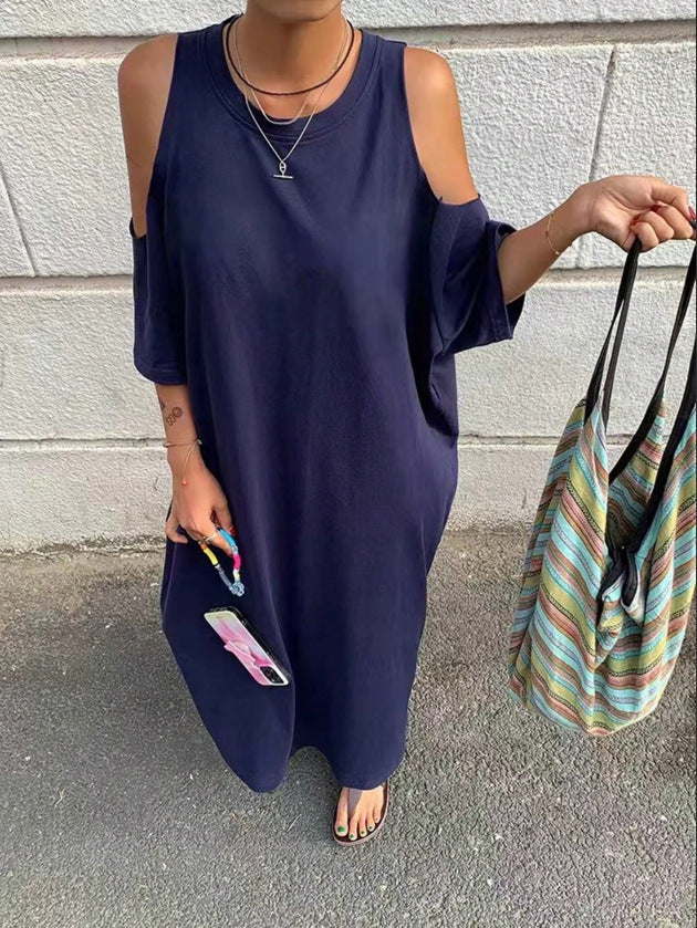 Damen Lässiges Maxikleid mit seitlichen Schlitzen und Oversize-Design Drune
