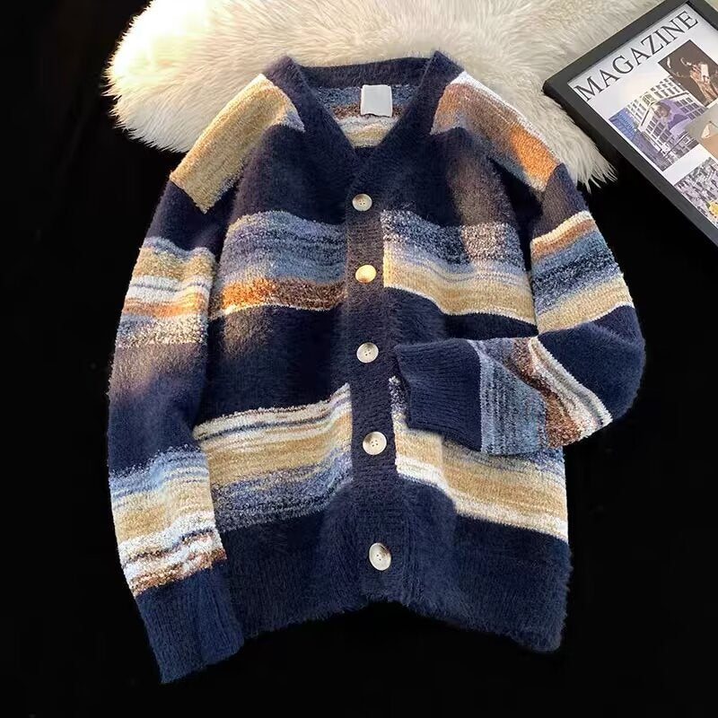 Damen Kuschelige Strickjacke mit Knöpfen Drune