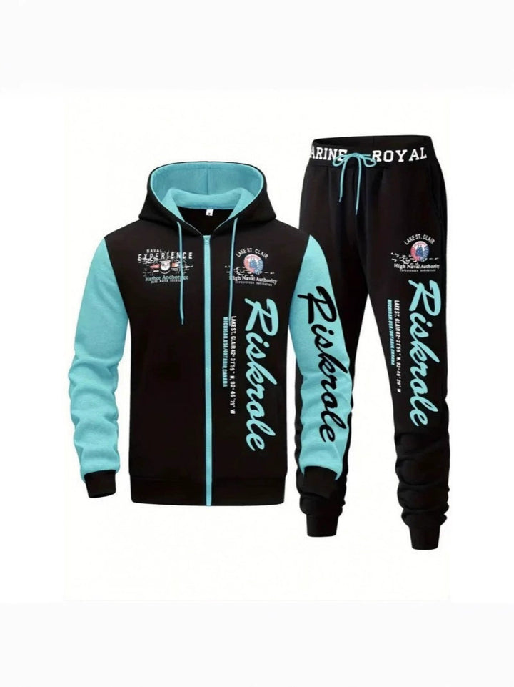 Herren Sportlicher Hoodie- und Jogginghosen-Set Drune