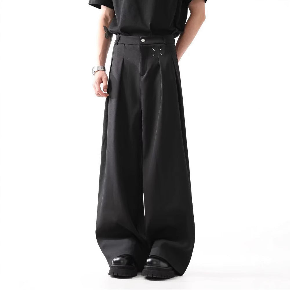 Herren Weite Anzughosen mit dekorativen Falten Drune