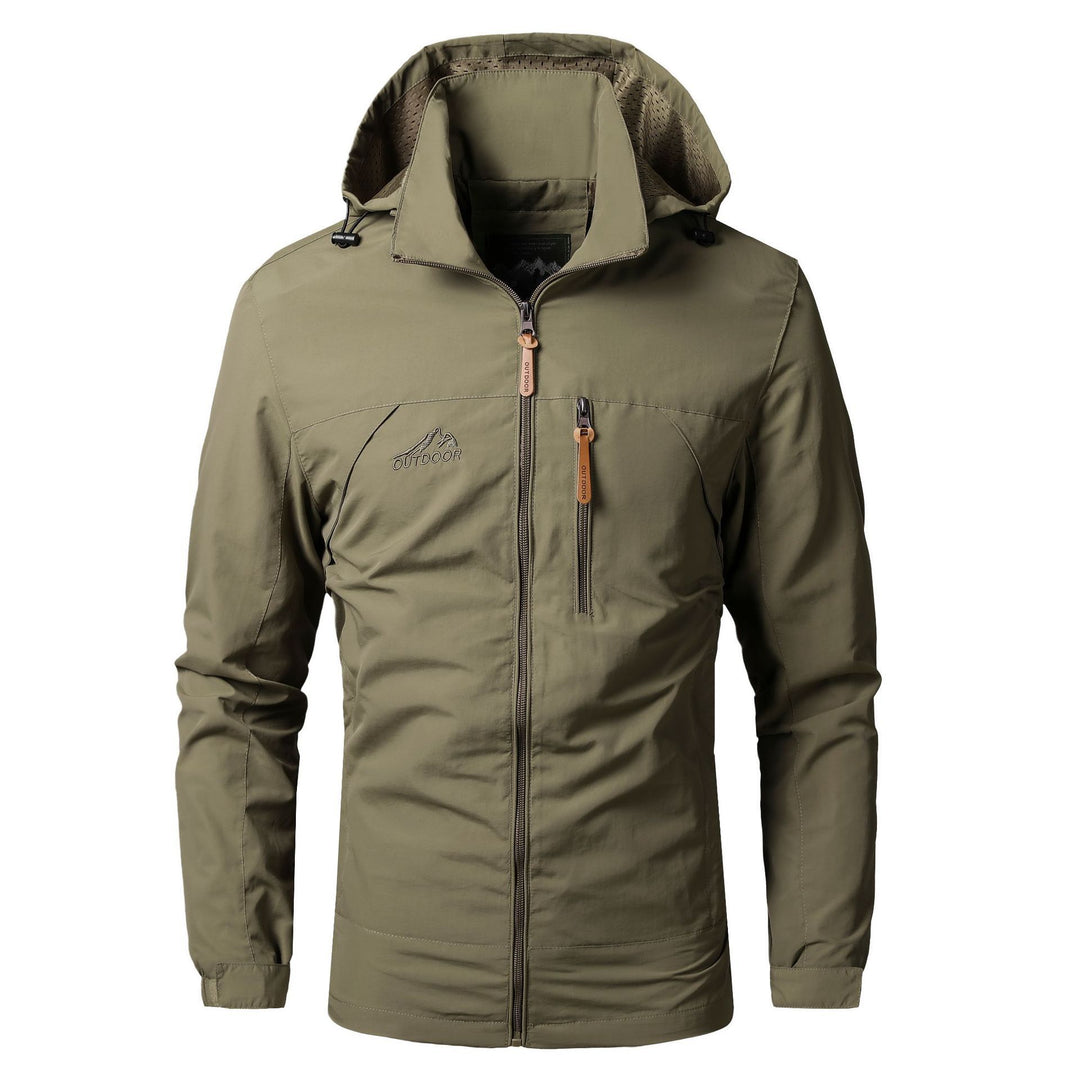 Herren Leichter Outdoor-Kapuzenparka mit atmungsaktivem Meshfutter und Brustzip Drune