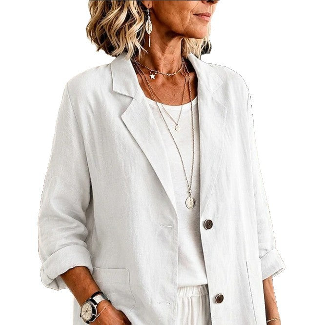 Damen Leichte und elegante Leinenjacke Drune