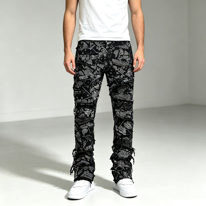 Herren Modische Cargo-Hose mit vielseitigem Muster Drune