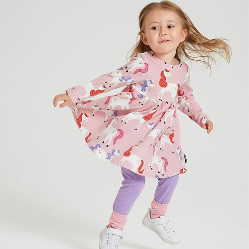 Mädchen Langarmkleid mit fröhlichem Einhorn-Design Drune