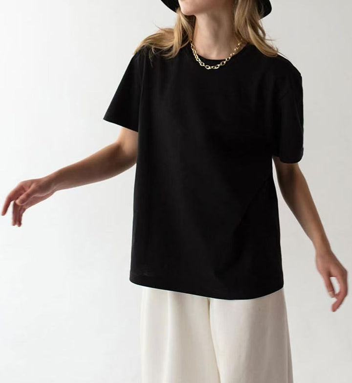 Damen Basic T-Shirt mit hochwertiger Baumwollqualität und lässigem Schnitt Drune