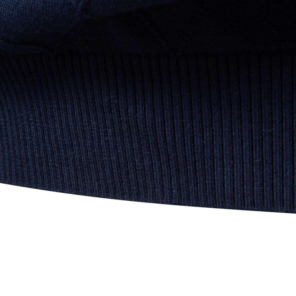 Herren Strickpullover mit Troyerkragen und Rautenmuster Drune