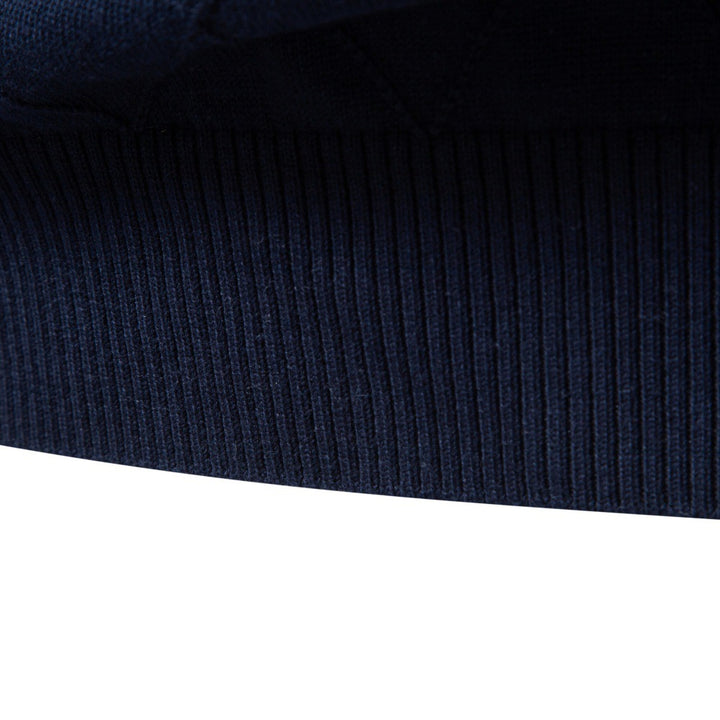 Herren Strickpullover mit Troyerkragen und Rautenmuster Drune