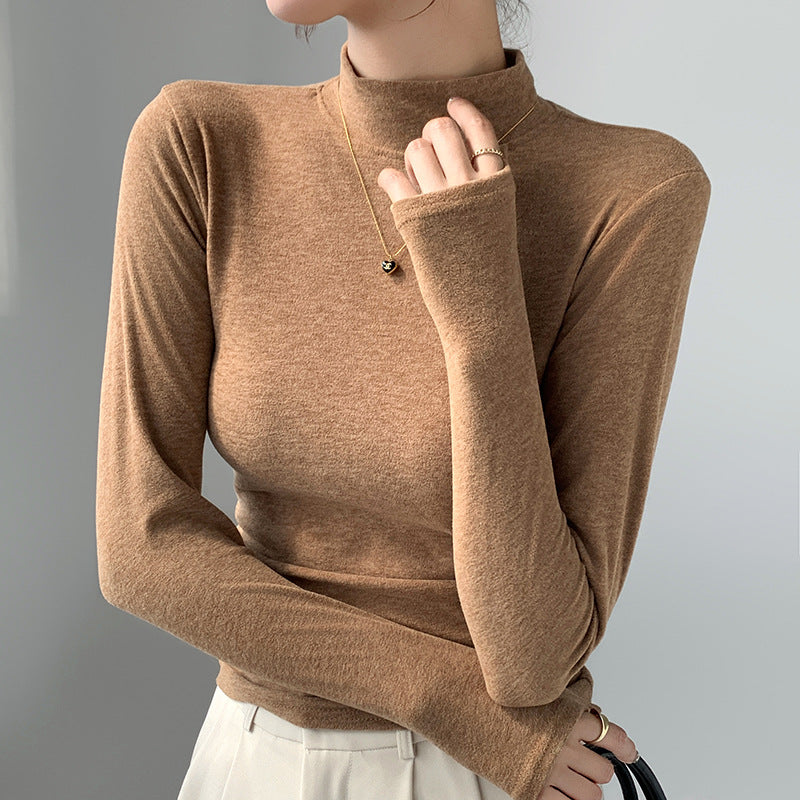 Damen Langarm-Rollkragenoberteil aus weichem Material Drune