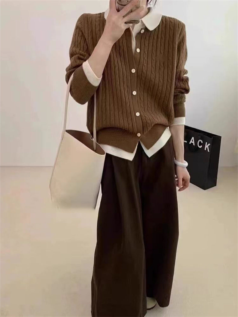 Damen Strickjacke mit strukturiertem Kabelmuster Drune