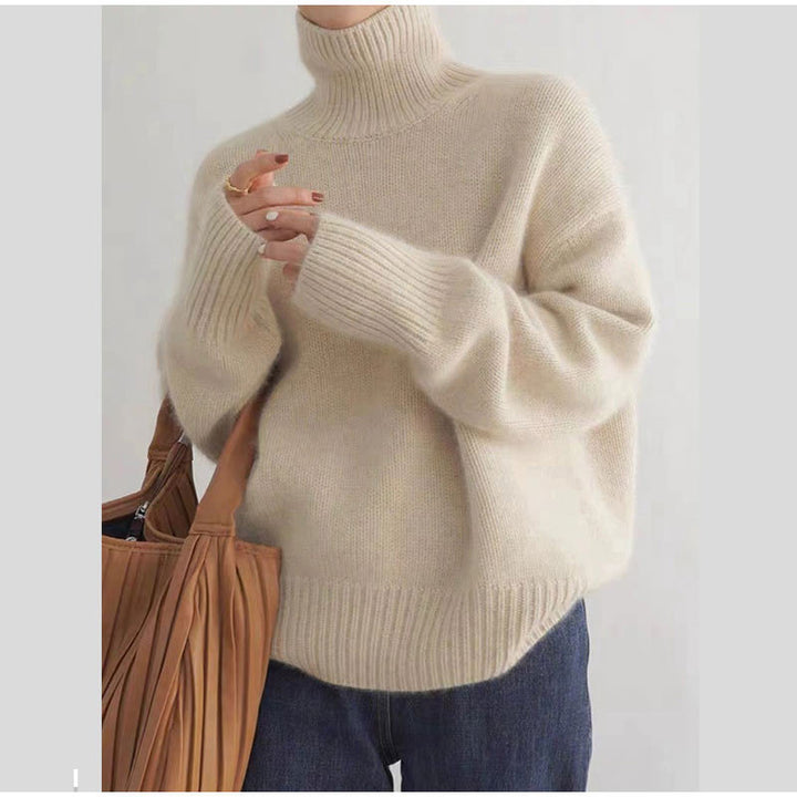 Damen Kuscheliger Rollkragenpullover aus hochwertiger Wolle Drune