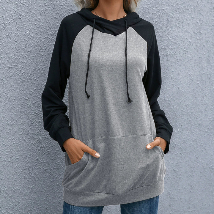 Drune | Hoodie Lockere Passform Weiches Strickmaterial Raglanärmel Kapuze mit Kordelzug