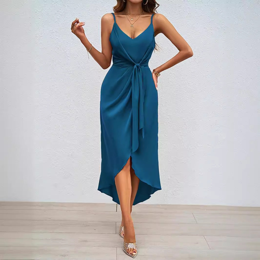 Damen Etuikleid mit elegantem Wickel-Design und schwingendem Saum Drune