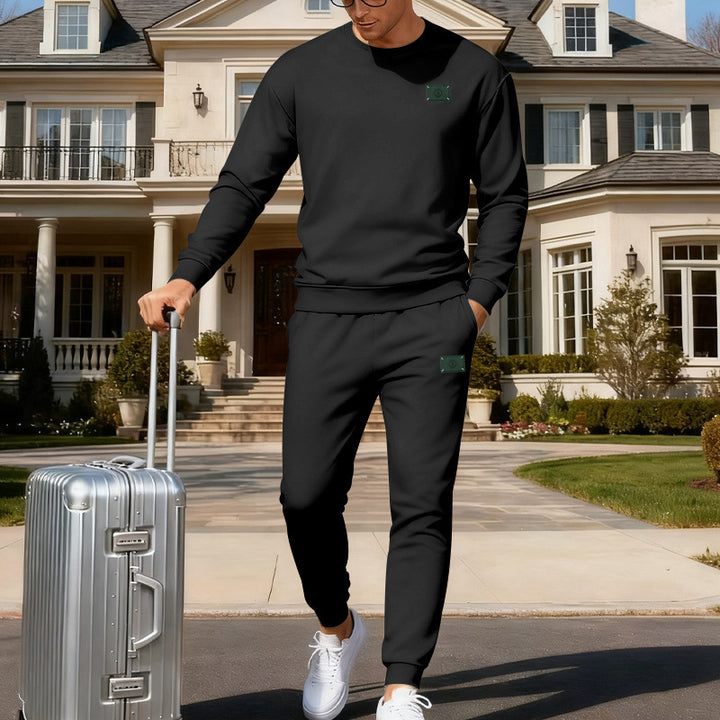 Herren Reisefreundliches Slim‑Fit Loungewear‑Set aus Sweatshirt und Jogginghose Drune