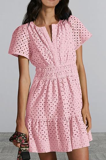 Damen Sommerliches Kurzkleid mit Stickerei Drune