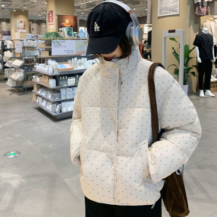 Damen elegante und moderne Steppjacke mit hohen Taschen Drune