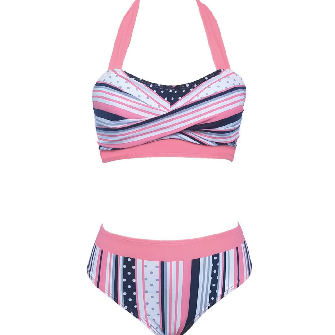 Damen Hochtailliertes Bikini-Set mit nautischem Design Drune