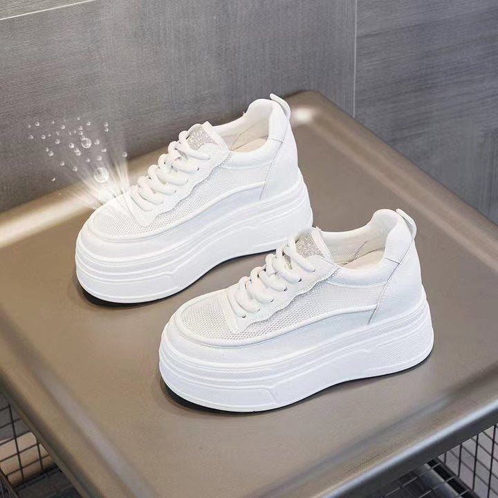 Damen Plateau-Sneaker mit modischen Mesh-Elementen und komfortabler Sohle Drune