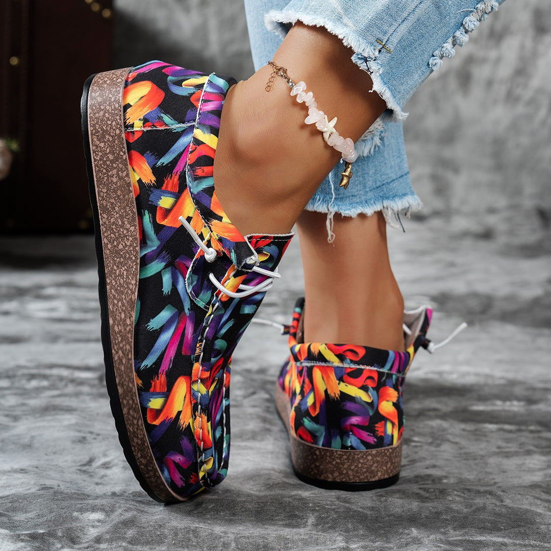 Damen Leichte Mokassin‑Sneaker mit ergonomischer Kork‑Optik‑Sohle Drune